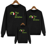 Days Til Christmas Fleece Sweatshirt Parent-Child Christmas Day Family Round Neck Long Sleeve T-Shirt