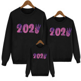 Family Parent-Child Outfit Trendy Loose Casual Fashion 2023 Printing Round Neck Pullover Trendy Long Sleeve Sweatshirt