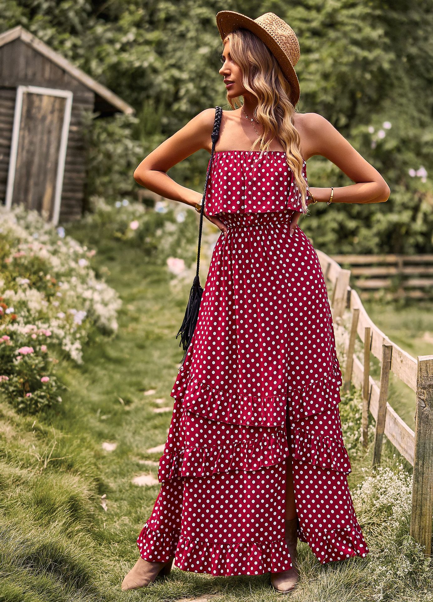 Wycnly Womens Dresses Sleeveless Tube Top Polka Dot Print, 46% OFF