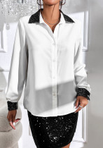 Top Camisa francesa de mujer Camisa básica de gasa de manga larga para mujer