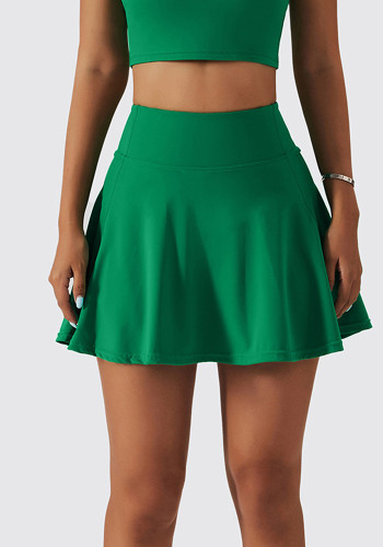 Весенняя теннисная юбка для фитнеса, бадминтона, поддельная спортивная юбка из двух предметов, повседневная мини-юбка с карманом для бега