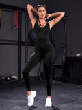 Cross Low Back Sports Jumpsuit Yoga Workout Wear Dance Sports One Piece Romper