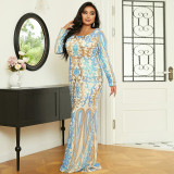 Plus Size Women'S Long Wedding Party Formal Party Luxurious Sequined Evening Dress