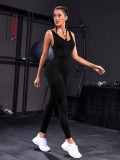 Cross Low Back Sports Jumpsuit Yoga Workout Wear Dance Sports One Piece Romper
