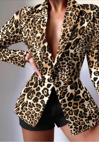 Женский повседневный пиджак с принтом и шорты, комплект из двух предметов
