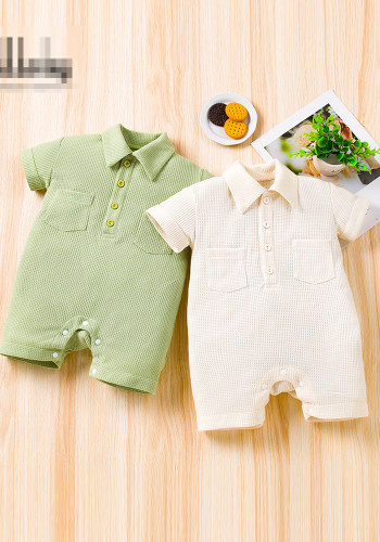 Macacão de manga curta para bebê menino e menina