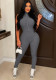 Women Solid Beaded Zip Sleeveless Jumpsuit