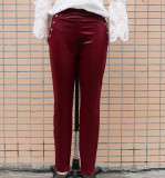 Women's Autumn and Winter High Waist Slim Fit Faux Leather Pants