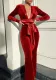 Women's fashion sexy deep v solid Velvet Jumpsuit