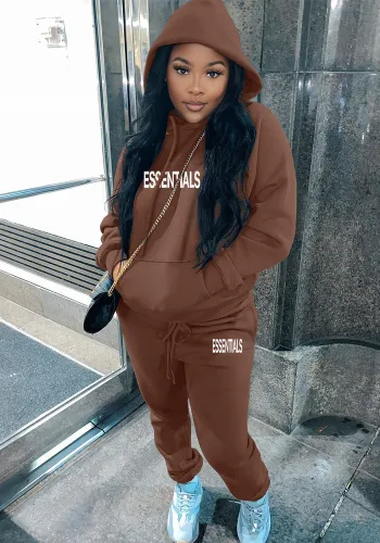 Autumn and winter plush hoodies Casual sports suit