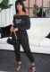 Women's Off Shoulder Long Sleeve Sexy Print Jumpsuit