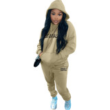 Autumn and winter plush hoodies Casual sports suit