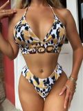 Women Sexy Leopard Bikini Swimwear Two Pieces