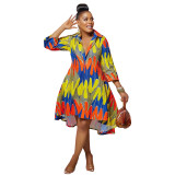 African Ladies Printed Shirt Dress