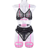 Sexy lingerie Sexy women's Three-Piece lace underwear bra and panty set