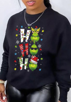 Sonbahar ve Kış Kadın Baskılı Uzun Kollu Yuvarlak Yaka Günlük Gevşek Hoodies