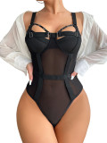 Sexy women's mesh patchwork sexy jumpsuit