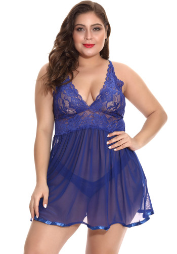 Lingerie sexy plus Grande taille Dentelle grande taille Sexy Voir à travers Pyjamas sexy Pyjamas sexy