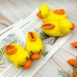 Autumn and winter cute cartoon duck baby boys and girls cotton slippers Creative children's duckling household slippers