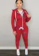 Plus Size Fall/Winter Women's Zipper Print Two Piece Hoodies