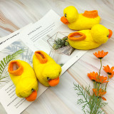 Autumn and winter cute cartoon duck baby boys and girls cotton slippers Creative children's duckling household slippers