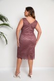 Plus Size Women Summer Sleeveless Lace Dress