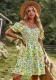 Women Romantic French Short Sleeve Cascading Ruffles Dress