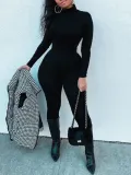 Women Sexy Slim Black Jumpsuit