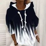 Autumn and winter loose Casual tie dye hood pullover Round Neck Women's Hoodies