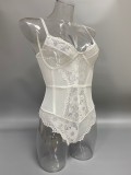 Sexy Lace Teddy Lingerie Ropa interior Lace Hollow Mesh Patchwork Body de mujer