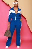 Fall Winter Fashionable Casual Tracksuit Zipper Two-Piece Pants Set