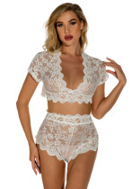 Women'S Fashion Lace See-Through Sexy Lingerie Set Two Pieces Set