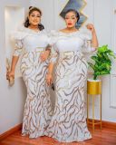 Spring African Women'S Sequins Party Dress Long Evening Dress