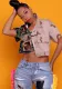 Autumn Contrasting Color Camouflage Pocket Loose Street Trendy Women'S Tops