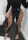 Leather Lace-Up High Waist Sexy Leather Pants Nightclub Trousers