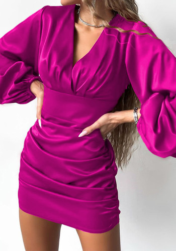 Kadınlar Seksi Uzun Kollu Bodycon Elbise