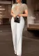 Women Round Neck Short Sleeve Beaded Jumpsuit