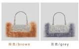 Ostrich hair rhinestone bag female mink hair inlaid diamond dinner bag full of diamonds shoulder Messenger bag