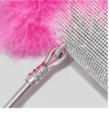 Ostrich hair rhinestone bag female mink hair inlaid diamond dinner bag full of diamonds shoulder Messenger bag