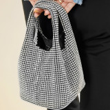 dinner rhinestone bag one-shoulder oblique bag fashion trend pillow full diamond bag diamond armpit bag