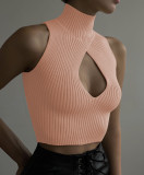 Spring And Summer Women'S Sleeveless Hollow Slim Fit Knitting Vest Top