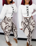 Women's Printed Tight Fitting Top + Pants Set Two-Piece Set