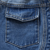 Женская осенняя сексуальная повседневная укороченная джинсовая куртка