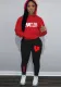 Plus Size Women's Fashion Print Contrast Set Sport Two-Piece