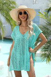 Summer Beach Cover-Up Hollow Knitting Holidays Beach Knitting Shirt