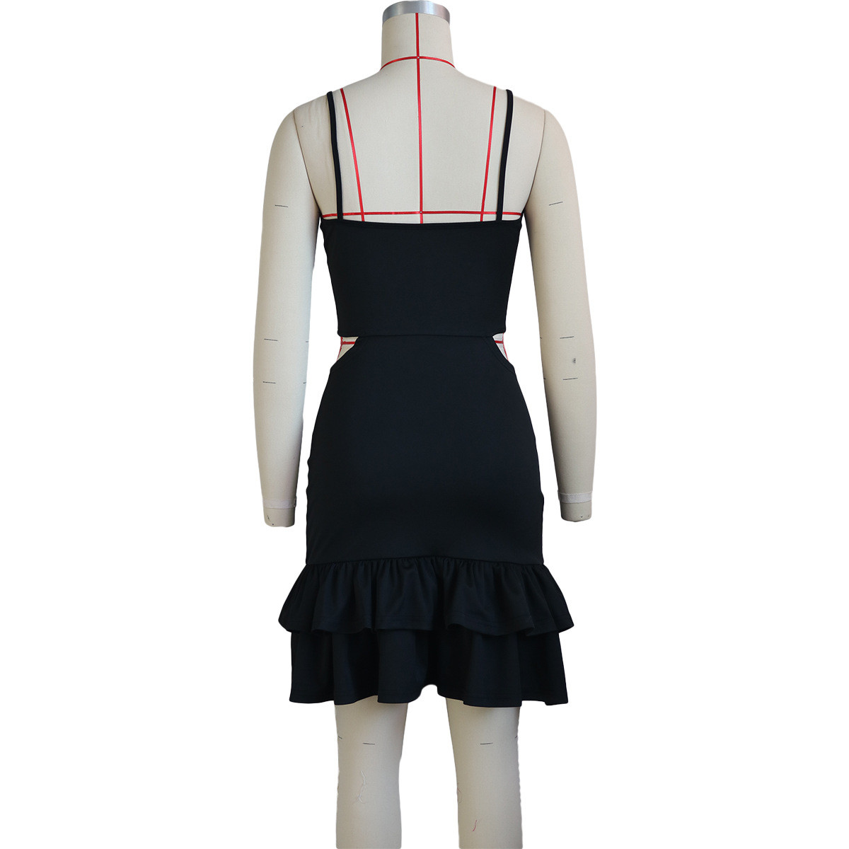 Wholesale Women Casual Strap Ruffle Bodycon Dress | Global Lover