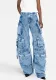 Women Fashion Patchwork Pocket Cargo Wide Leg Pants