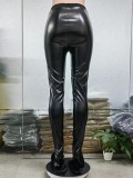 Stretch pu Spring Sexy Tight Fitting Slit Pantalones casuales