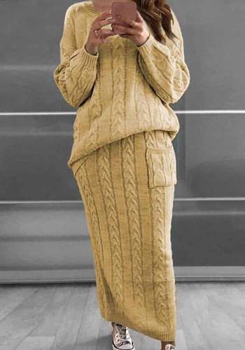 Осенне-зимний женский модный свитер с твист-костюмом
