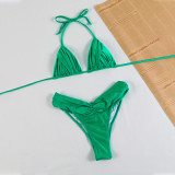 Bikini Traje de baño de dos piezas para mujer Traje de baño sexy con cordones de dos piezas